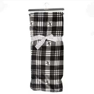 🆕📢LAST ONE 50x70 Plush Plaid Logo Throw Blanket